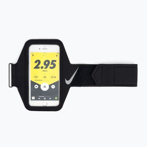 Opaska na telefon do biegania Nike Lean Arm Band Plus black/silver