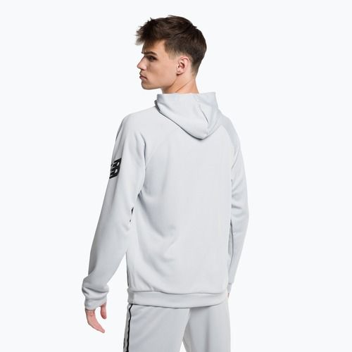 Bluza piłkarska męska New Balance Tenacity Football Training Hoodie light aluminium