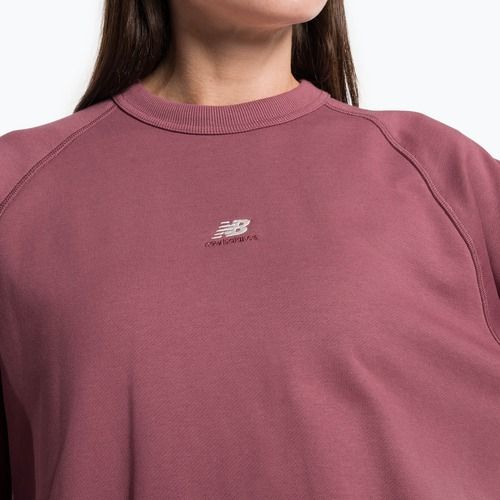 Bluza damska New Balance Athletics Remastered French Terry Crewneck washed burgundy