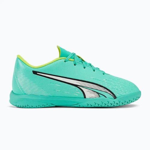 Buty piłkarskie dziecięce PUMA Ultra Play IT electric peppermint/puma white/fast yellow