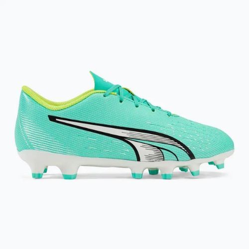 Buty piłkarskie dziecięce PUMA Ultra Play FG/AG electric peppermint/puma white/fast yellow