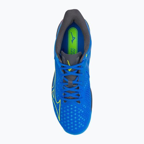 Buty do tenisa męskie Mizuno Wave Exceed Tour 5 CC peace blue/acid lime/iron gate