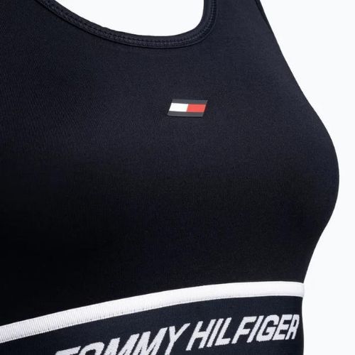 Biustonosz treningowy Tommy Hilfiger Mid Int Tape Racer Back blue