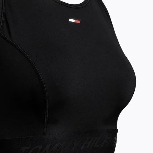 Biustonosz treningowy Tommy Hilfiger Mid Intensity High Neck Core black