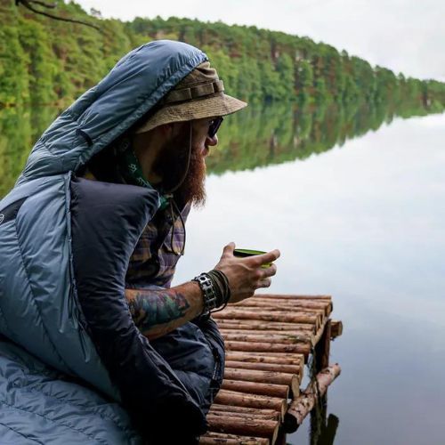 Śpiwór AURA Nom 200 195 cm/right stalowy