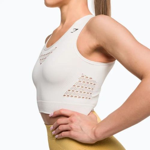 Top treningowy damski Gymshark Energy Seamless Crop Top cream white