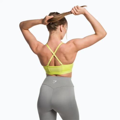 Biustonosz treningowy Gymshark Ruched Training Sports glitch yellow