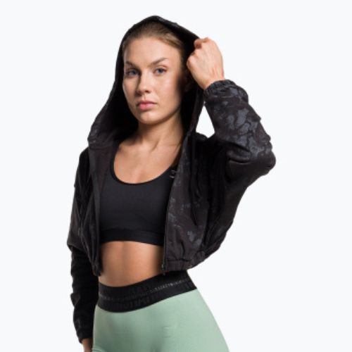 Bluza treningowa damska Gymshark KK Twins Zip Up Crop black/blue