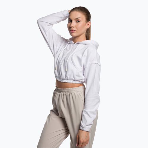 Bluza treningowa damska Gymshark KK Twins Zip Up Crop white