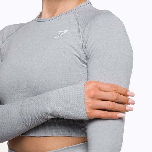 Top treningowy longsleeve damski Gymshark Vital Seamless Crop Top light grey