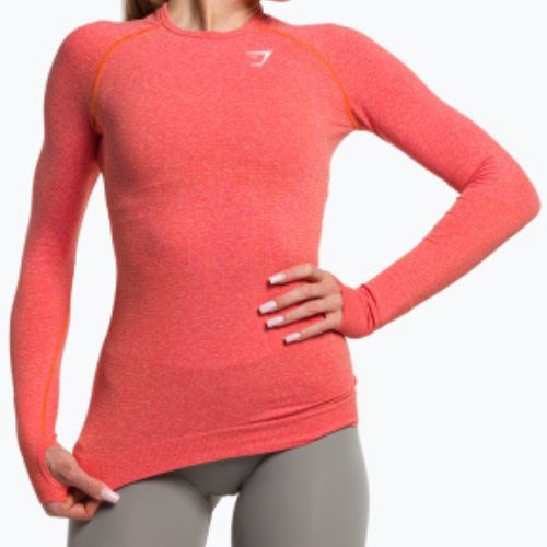 Longsleeve treningowy damski Gymshark Vital Seamless Top red/orange/white