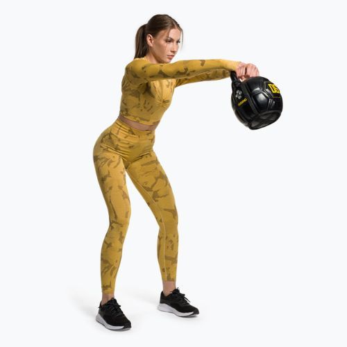 Legginsy treningowe damskie Gymshark Adapt Camo Savanna Seamless yellow/white