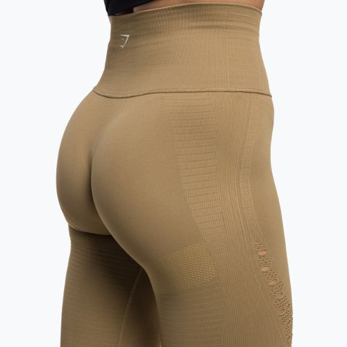 Legginsy treningowe damskie Gymshark Energy Seamless biscotti brown/white