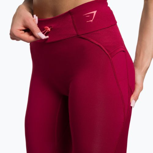 Legginsy treningowe damskie Gymshark Pulse burgundy red