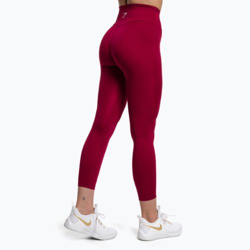 Legginsy treningowe damskie Gymshark Training Full Lenght burgundy/white