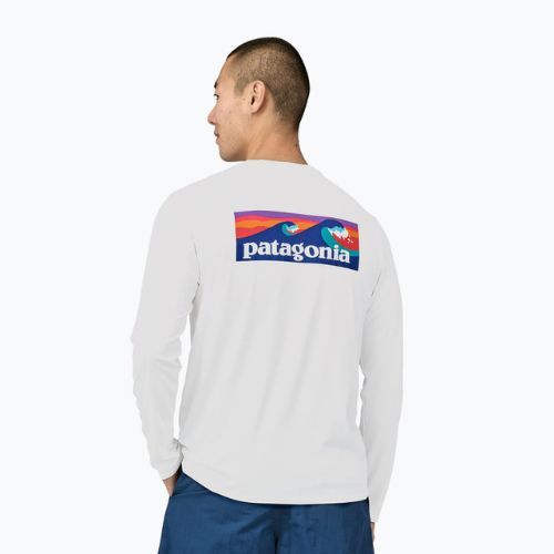 Longsleeve trekkingowy męski Patagonia Cap Cool Daily Graphic Shirt-Waters boardshort logo/white