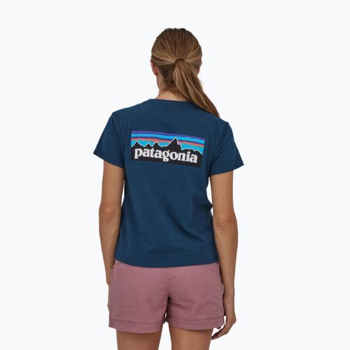 Koszulka trekkingowa damska Patagonia P-6 Logo Responsibili-Tee tidepool blue