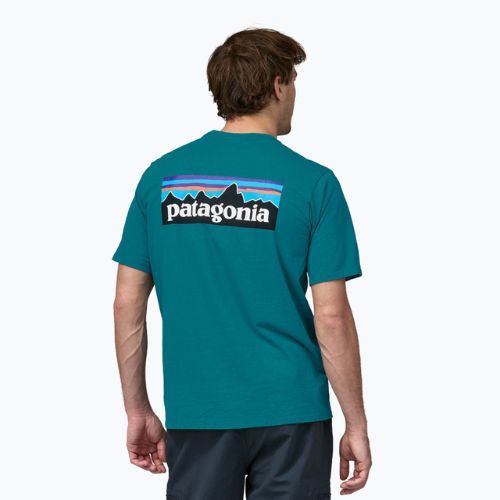 Koszulka trekkingowa męska Patagonia P-6 Logo Responsibili-Tee belay blue