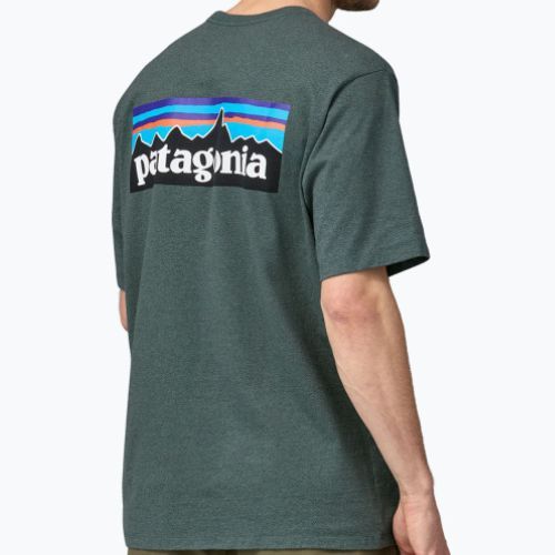 Koszulka trekkingowa męska Patagonia P-6 Logo Responsibili-Tee nouveau green