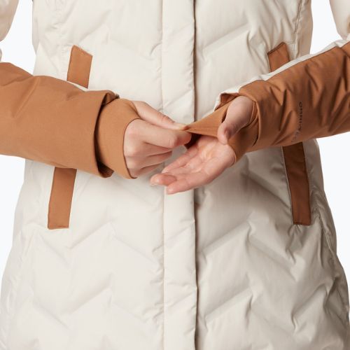 Płaszcz puchowy damski Columbia Mountain Croo II Mid Down chalk/camel brown