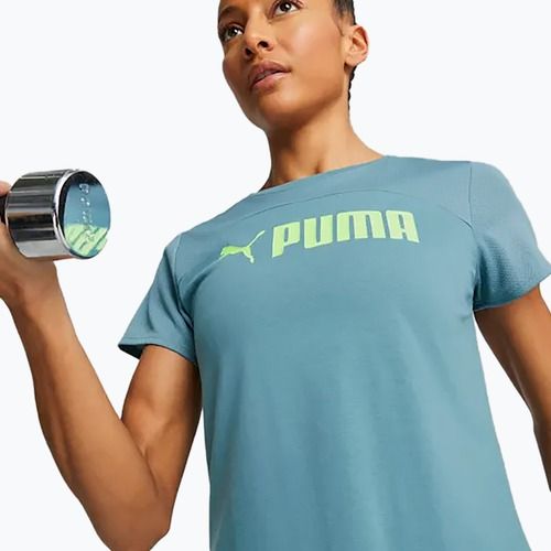 Koszulka damska PUMA Fit Logo Ultrabreathe bold blue/speed green