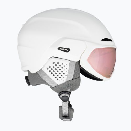 Kask narciarski Alpina Oro QV Mips white matt/water pink
