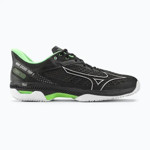 Buty do tenisa męskie Mizuno Wave Exceed Tour 5 CC black/silver/techno green