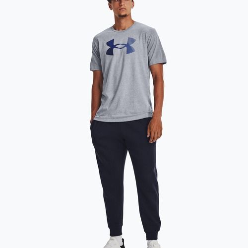 Koszulka męska Under Armour Big Logo Fill steel light heather/black/royal