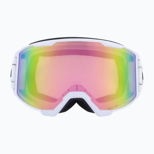 Gogle narciarskie Red Bull SPECT Solo matt white/white photochromic/pink mirror