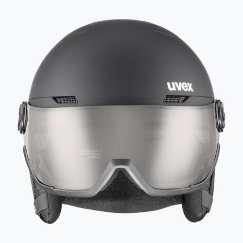 Kask narciarski UVEX Wanted Visor Pro V black matt/variomatc smoke