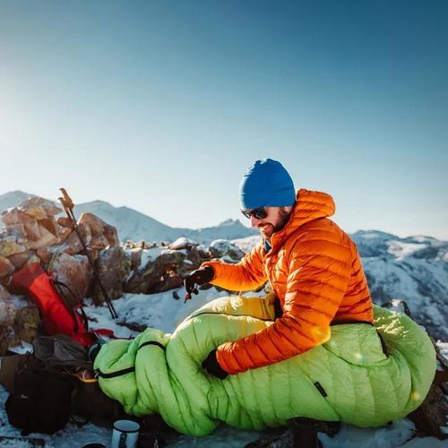 Śpiwór AURA AR 450 195 cm limonkowy