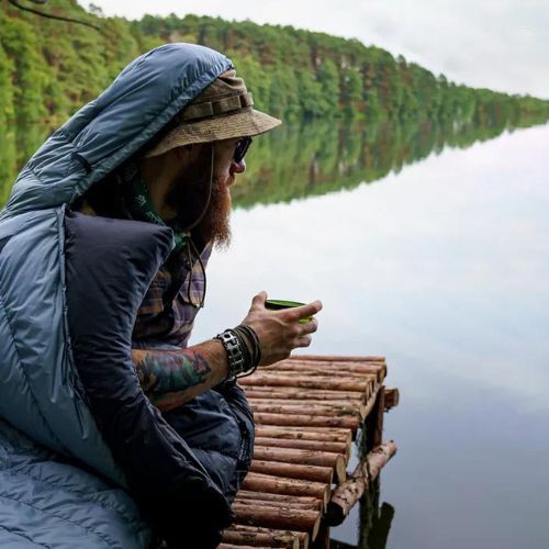 Śpiwór AURA Nom 300 180 cm/right stalowy