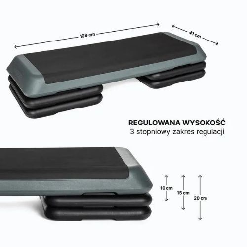 Step do aerobiku TREXO Aerobic max stability szary