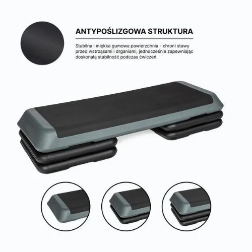 Step do aerobiku TREXO Aerobic max stability szary