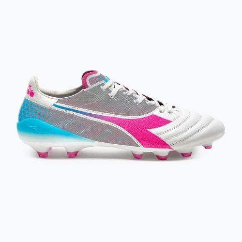 Buty piłkarskie męskie Diadora Brasil Elite Veloce GR ITA LPX white/pink fluo/blue fluo