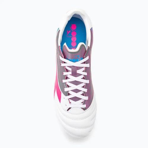 Buty piłkarskie męskie Diadora Brasil Elite Veloce GR LPU white/pink fluo/blue fluo