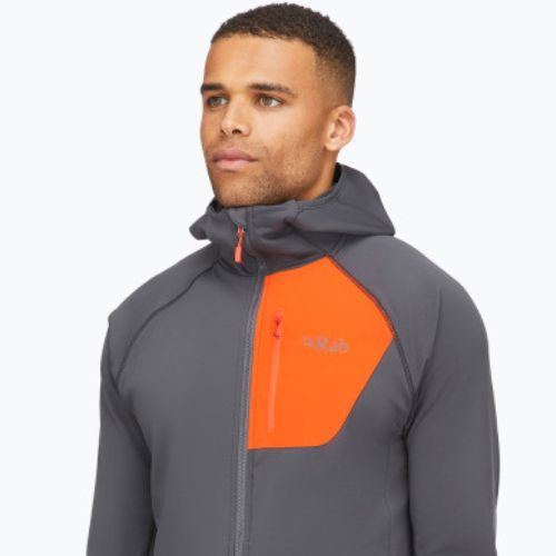 Bluza męska Rab Superflux Hoody graphene/firecracker