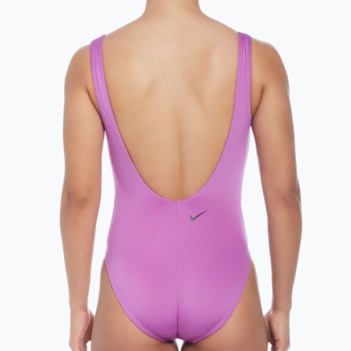 Strój pływacki jednoczęściowy damski Nike Multi Logo U-Back fuchsia dream