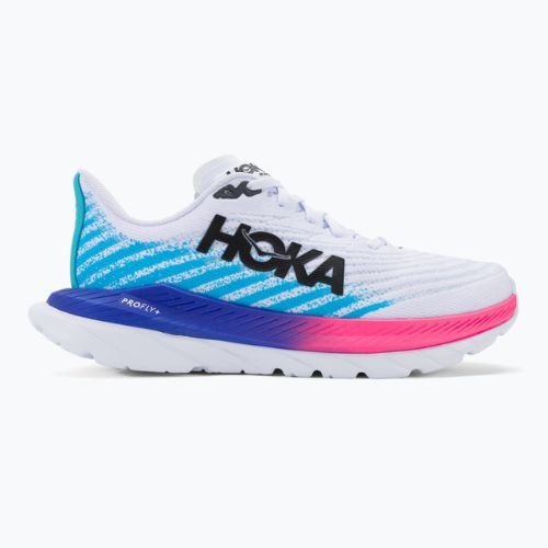 Buty do biegania męskie HOKA Mach 5 white/scuba blue