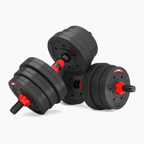 Zestaw hantli z łączeniem do sztangi HMS SGP20 20 kg czarny/czerwony