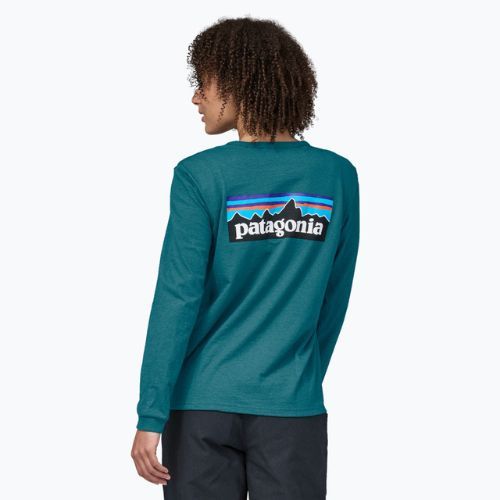 Longsleeve trekkingowy damski Patagonia P-6 Logo Responsibili-Tee belay blue