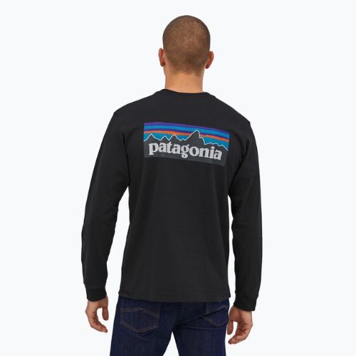 Longsleeve męski Patagonia P-6 Logo Responsibili black