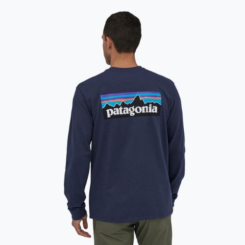 Longsleeve trekkingowy męski Patagonia P-6 Logo Responsibili classic navy