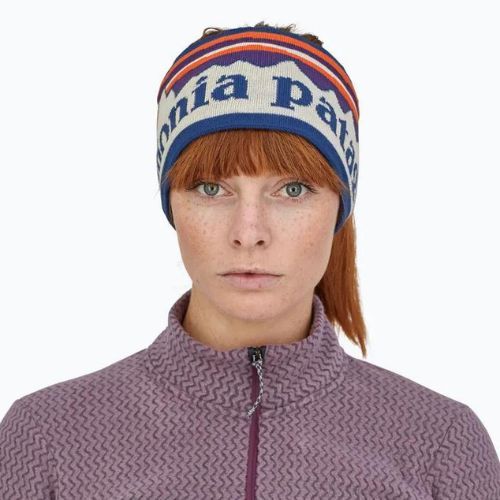 Opaska na głowę damska Patagonia Powder Town fitz roy sunrise knit/birch white