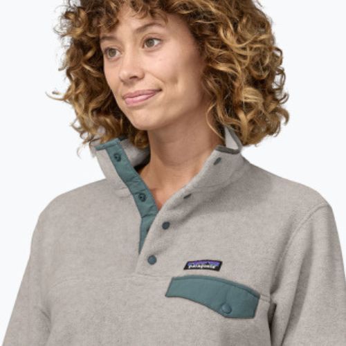 Bluza trekkingowa damska Patagonia LW Synch Snap-T P/O oatmeal heather w/nouveau green