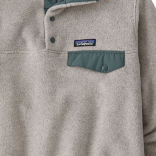Bluza trekkingowa damska Patagonia LW Synch Snap-T P/O oatmeal heather w/nouveau green
