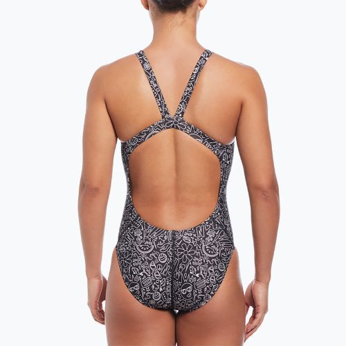 Strój pływacki jednoczęściowy damski Nike Hydrastrong Multi Print Fastback black