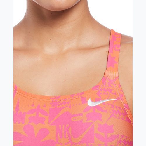 Strój pływacki jednoczęściowy damski Nike Hydrastrong Multi Print Fastback total orange