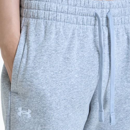Spodnie damskie Under Armour Rival Fleece Joggers mod gray light heather/white