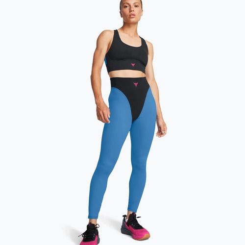 Legginsy treningowe damskie Under Armour Project Rock LG Grind Ankle Leg black/viral blue/astro pink